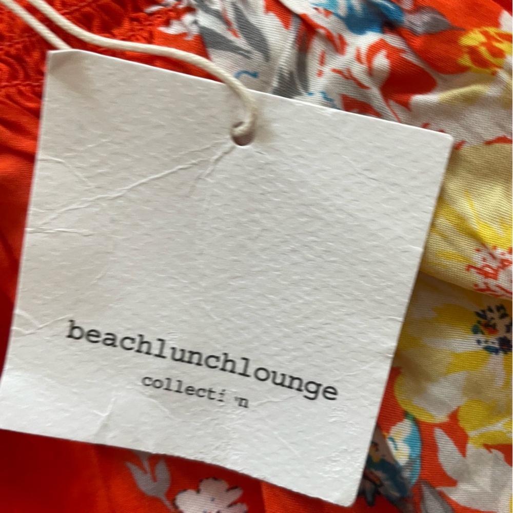 BeachLunchLounge Floral Orange Blossom off the shoulder Top Size XS NWT - Picture 11 of 15